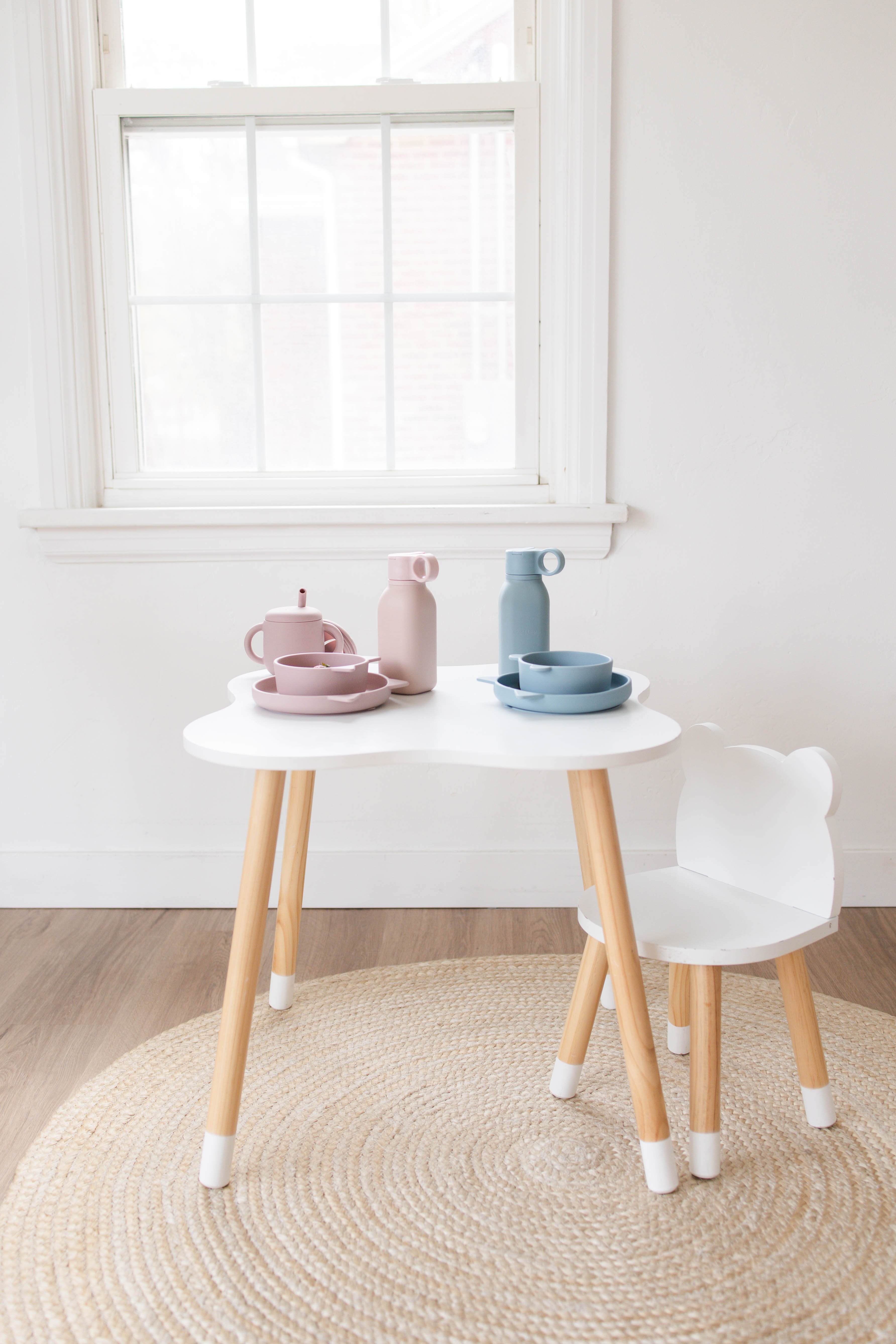 Pink Trio Set  (Bowl, Plate, Water Bottle)