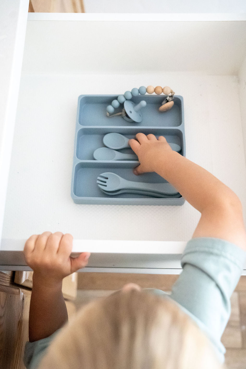 Children Utensil Drawer Organizer Set - Blue