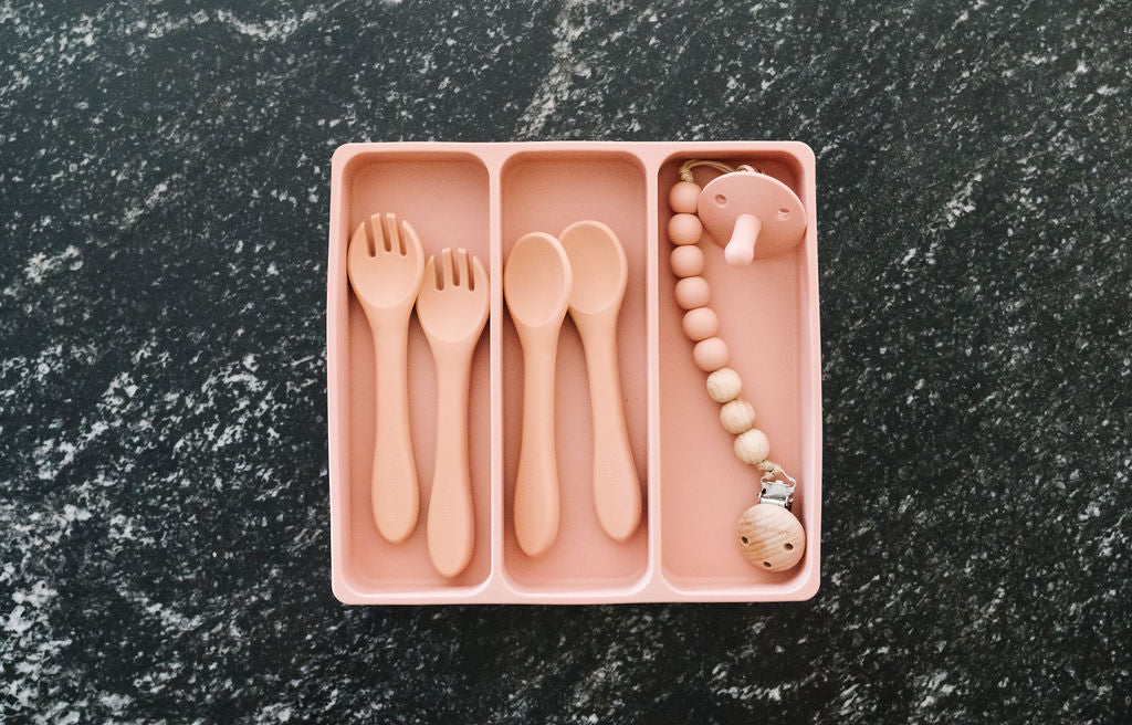Children Utensil Drawer Organizer Set - Mauve