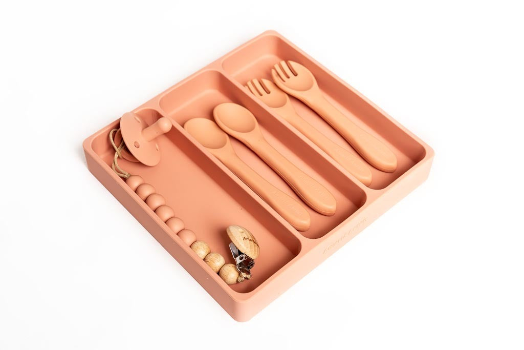 Children Utensil Drawer Organizer Set - Mauve